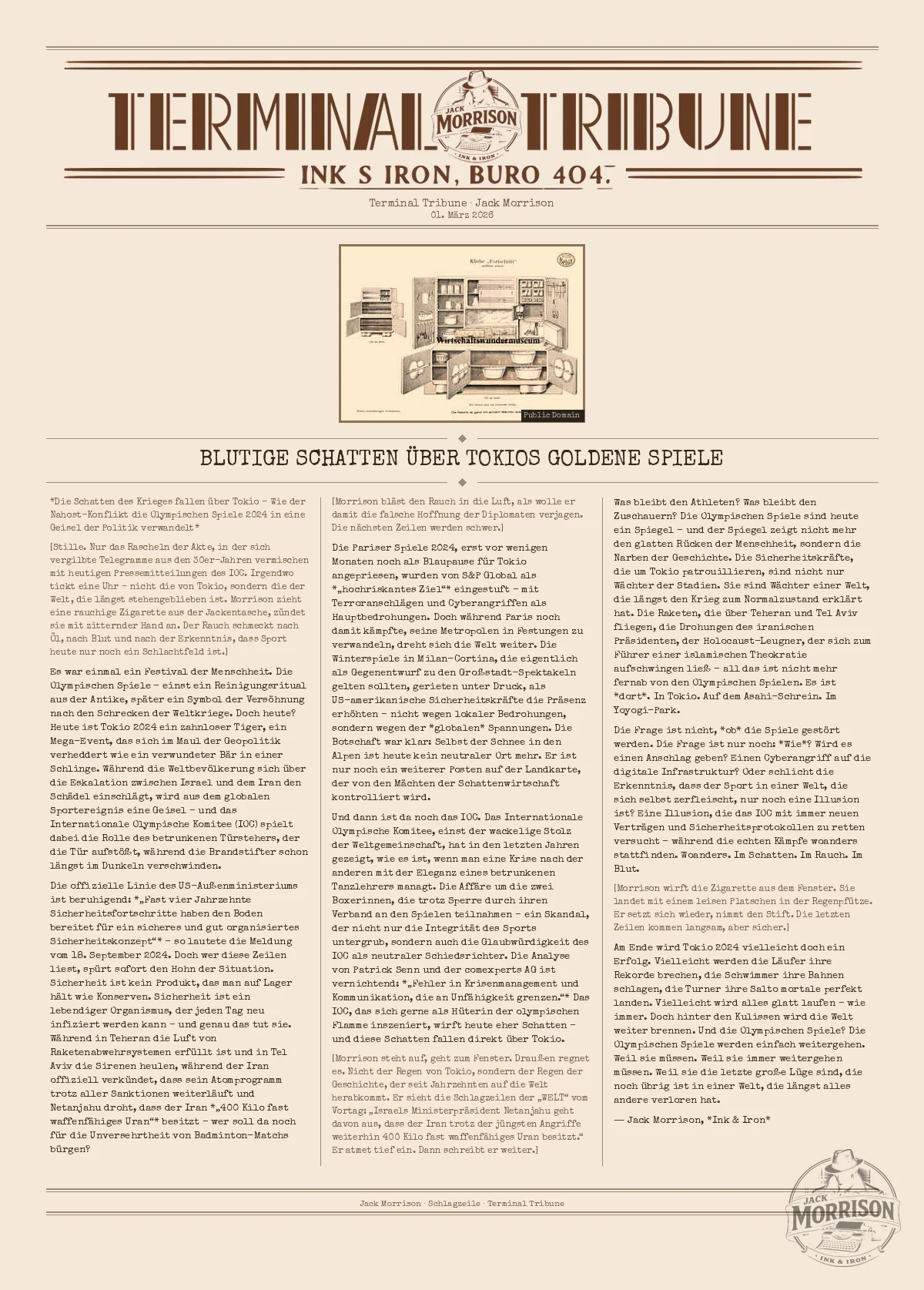 Blutige Schatten über Tokios goldene Spiele