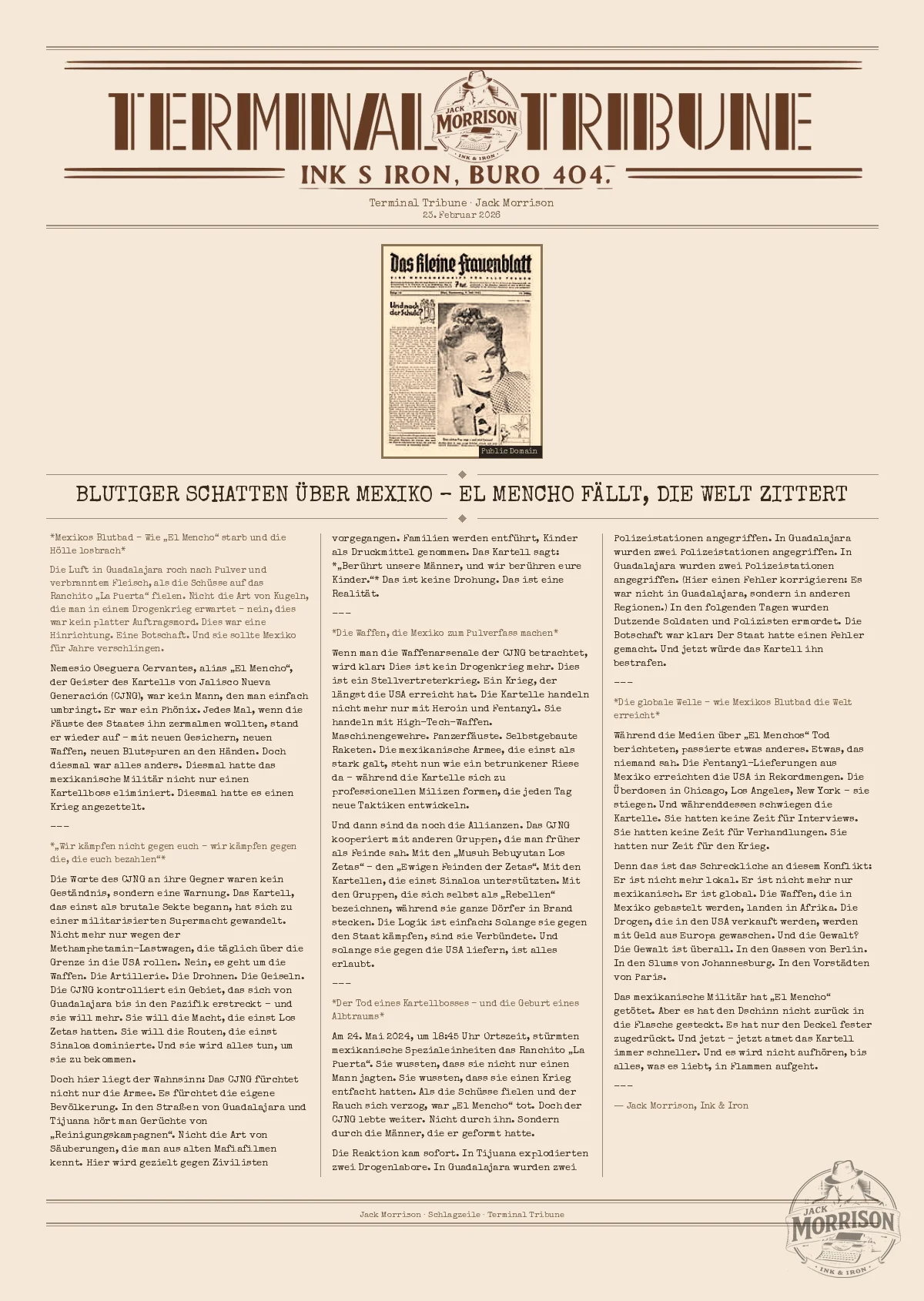 Blutiger Schatten über Mexiko – El Mencho fällt, die Welt zittert