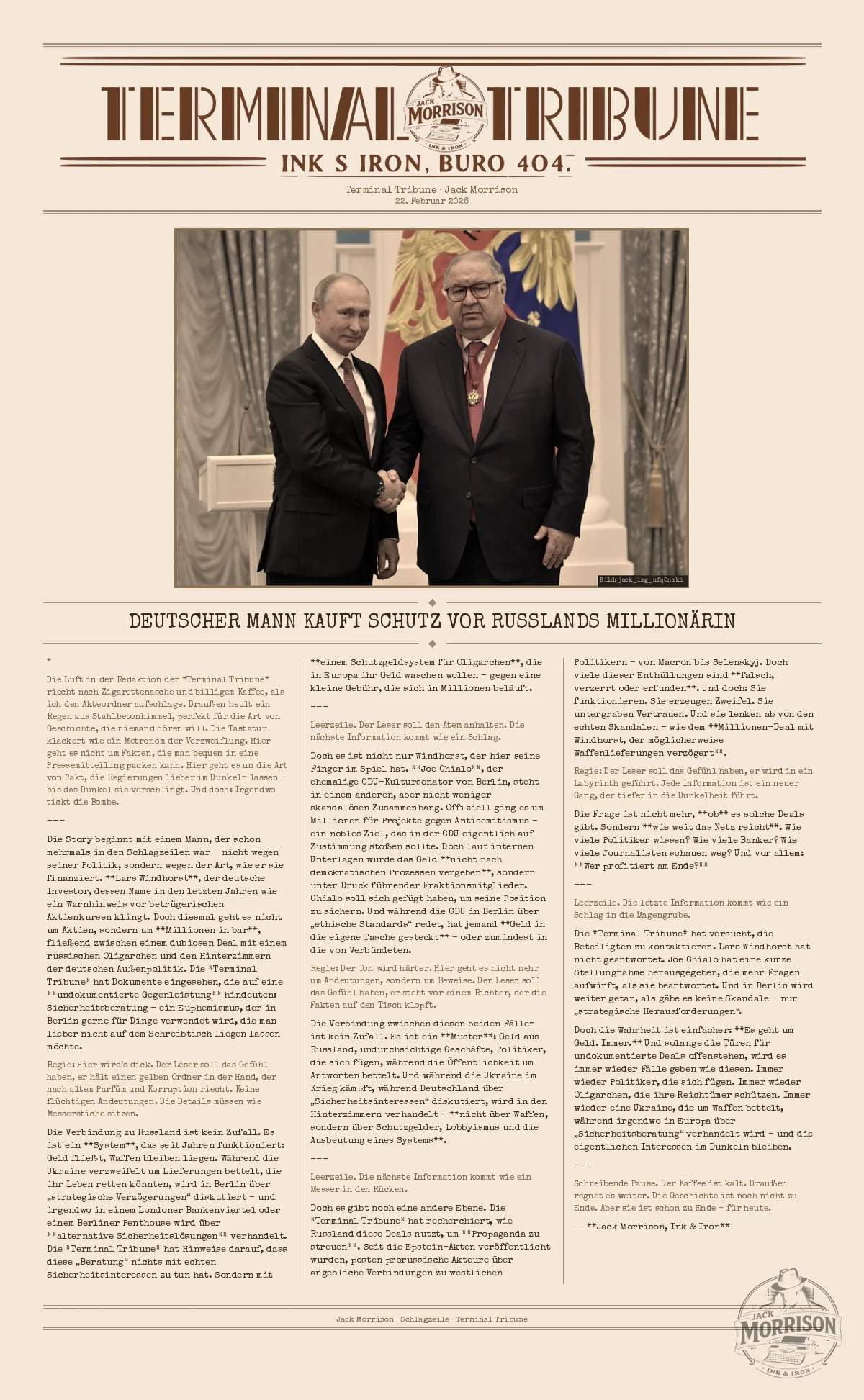 Deutscher Mann kauft Schutz vor Russlands Millionärin