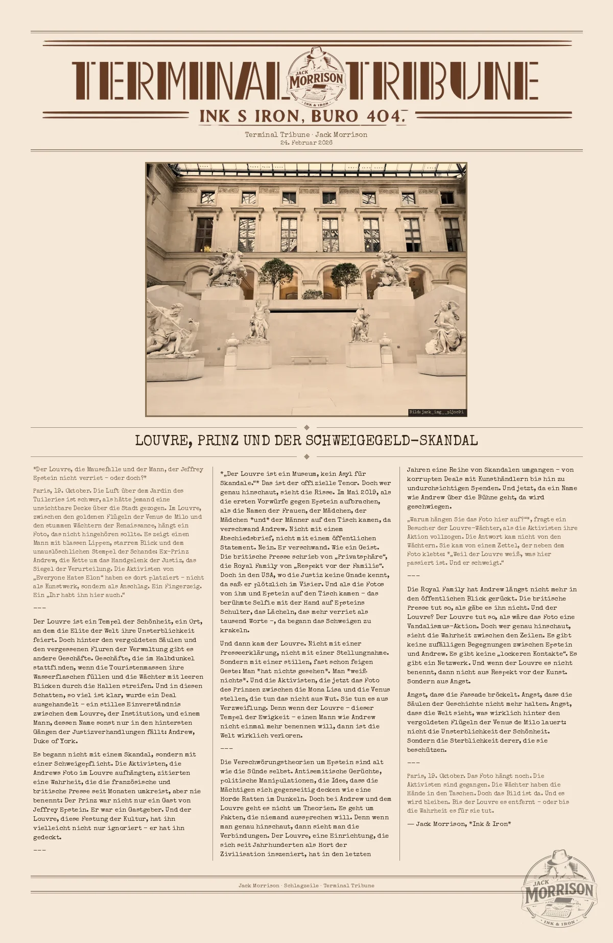 Louvre, Prinz und der Schweigegeld-Skandal