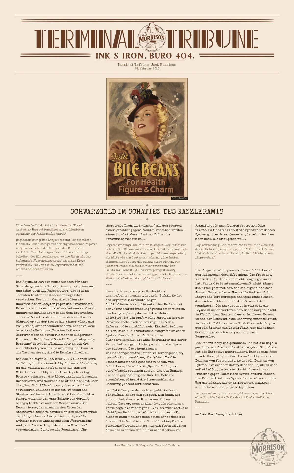 Schwarzgold im Schatten des Kanzleramts