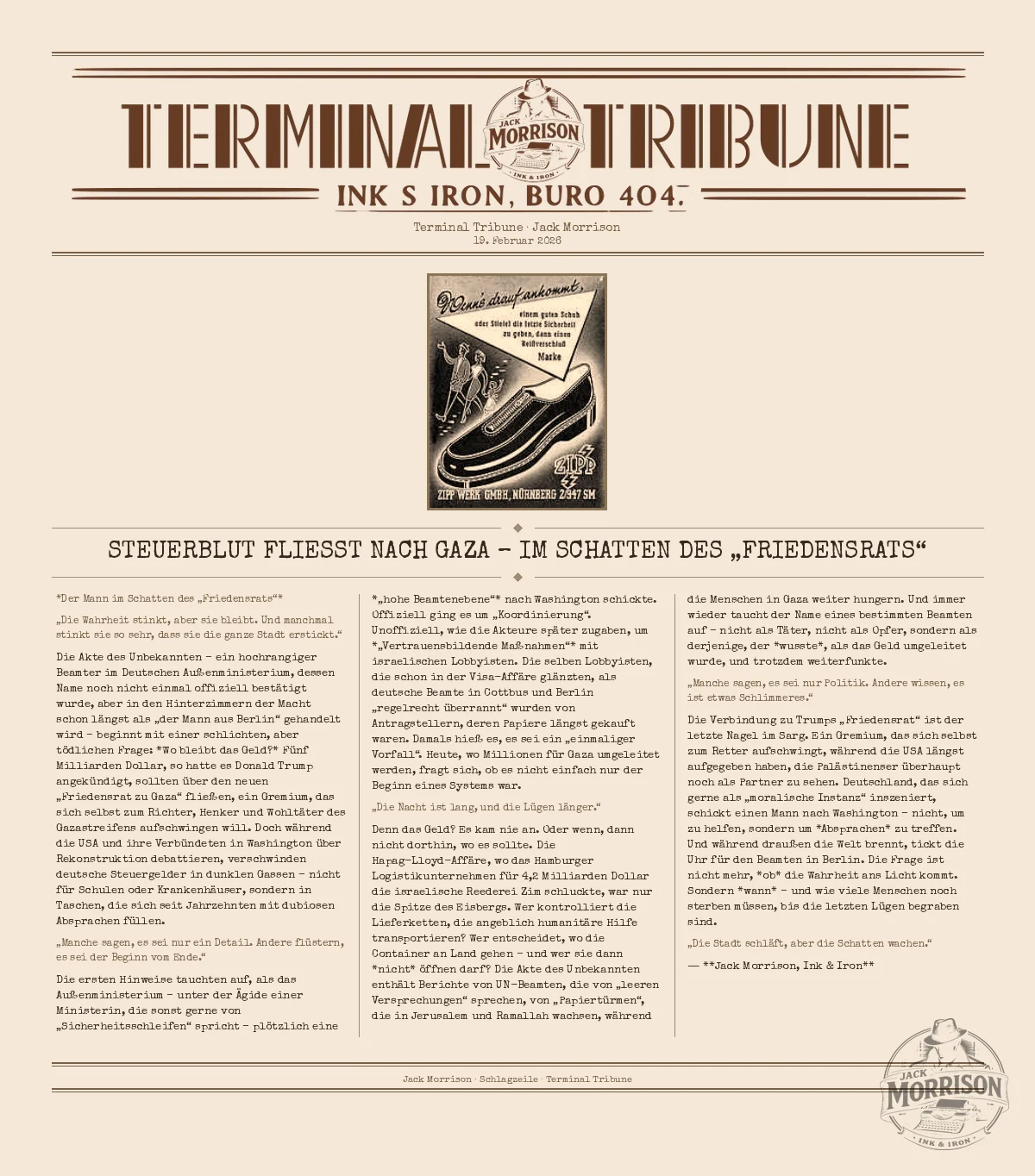 Steuerblut fließt nach Gaza – im Schatten des „Friedensrats“