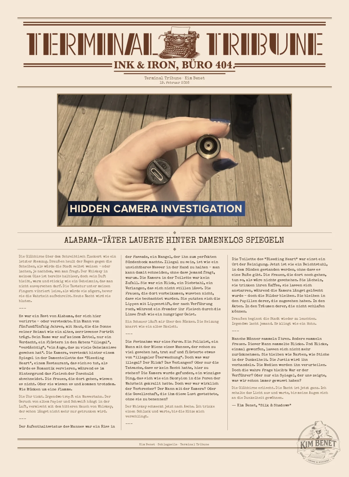 Alabama T ter lauerte hinter D