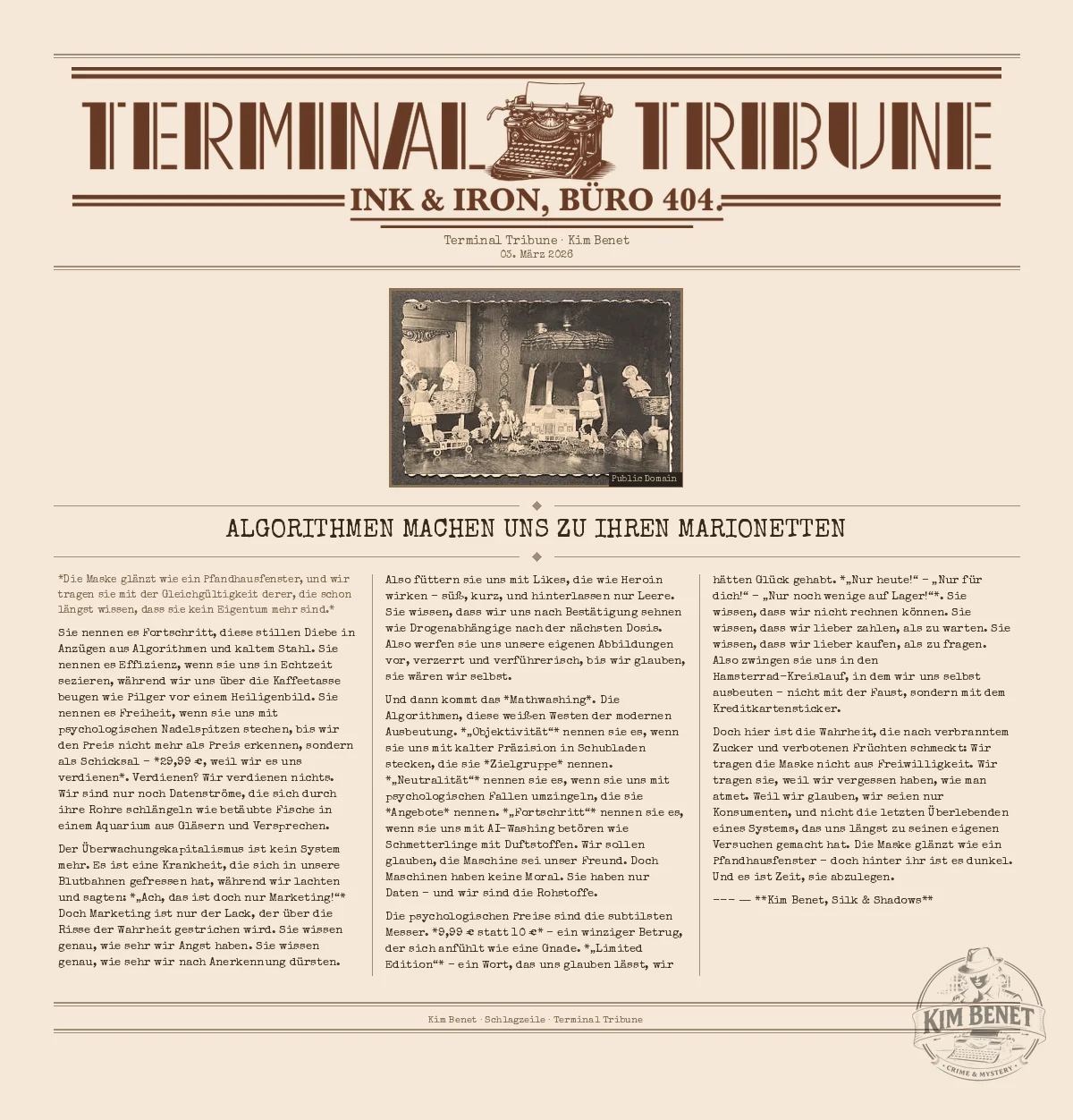 Algorithmen machen uns zu ihren Marionetten