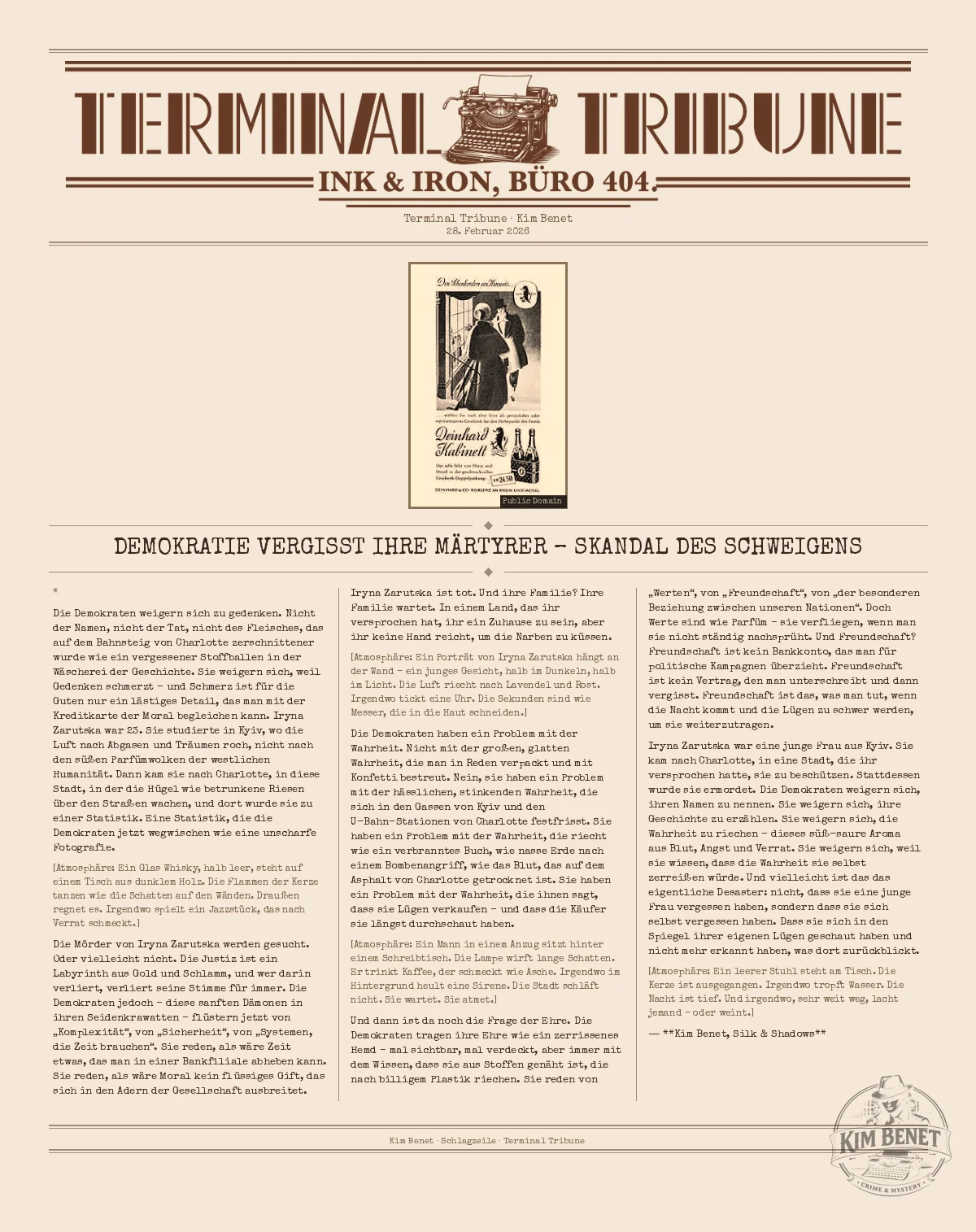 Demokratie vergißt ihre Märtyrer – Skandal des Schweigens