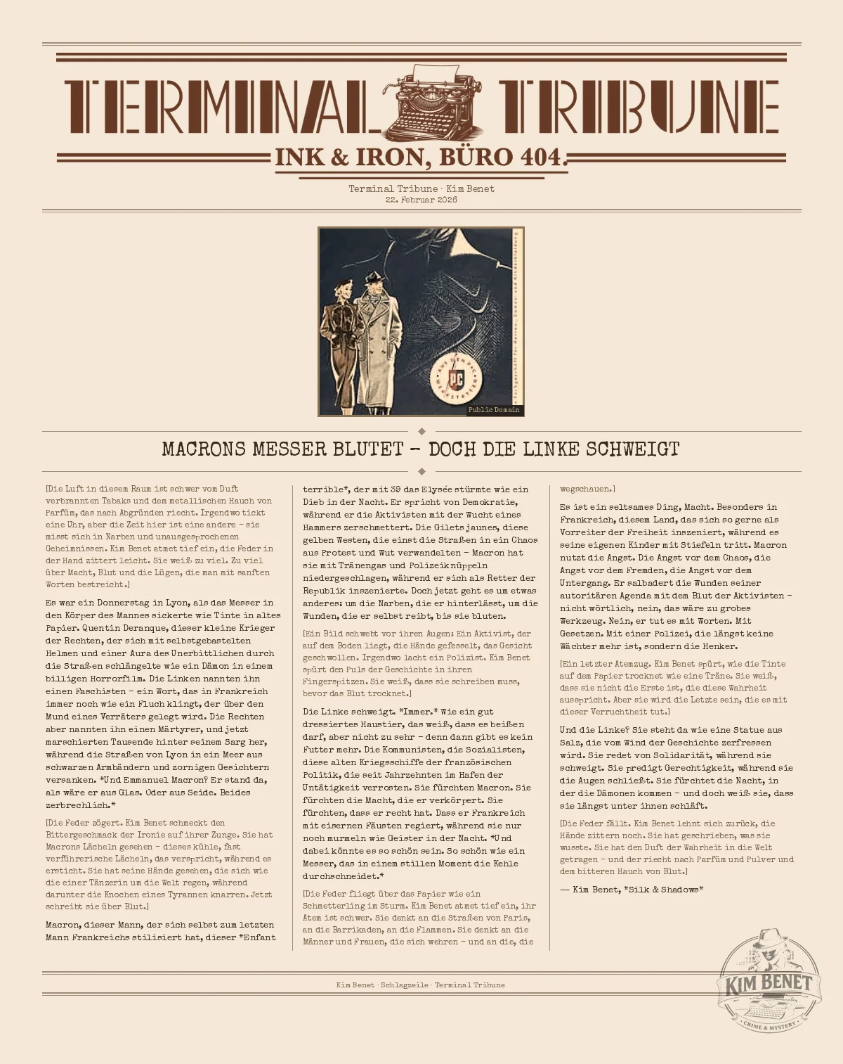 Macrons Messer blutet – doch die Linke schweigt