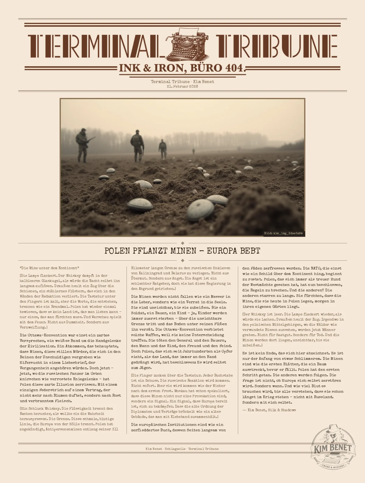 Polen pflanzt Minen – Europa bebt