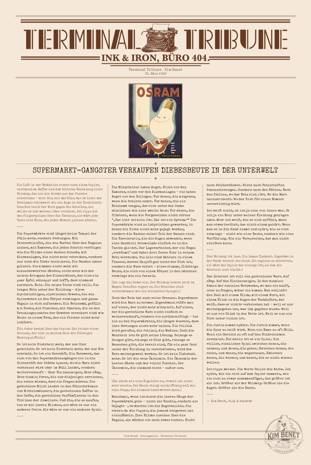 Supermarkt-Gangster verkaufen Diebesbeute in der Unterwelt