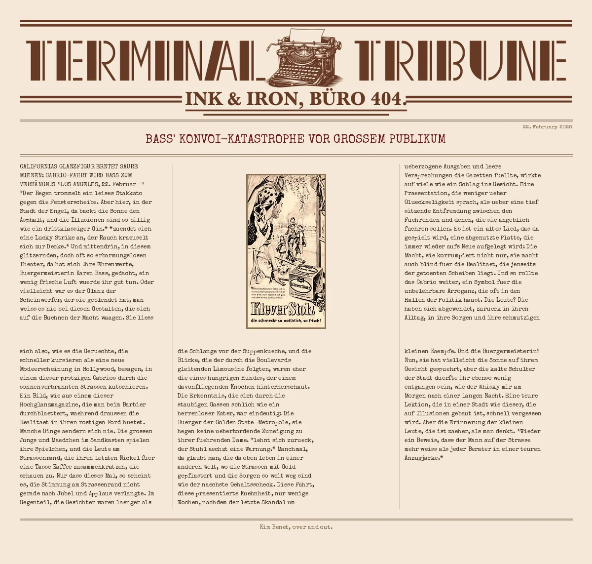 Bass' Konvoi-Katastrophe vor großem Publikum