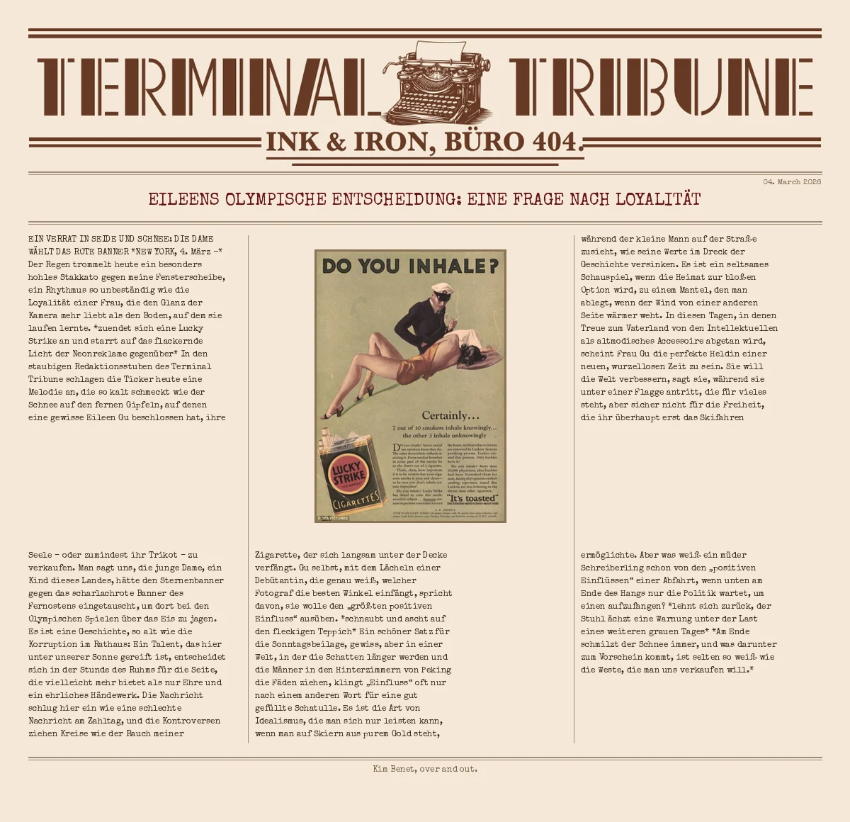 Eileens Olympische Entscheidung: Eine Frage nach Loyalität