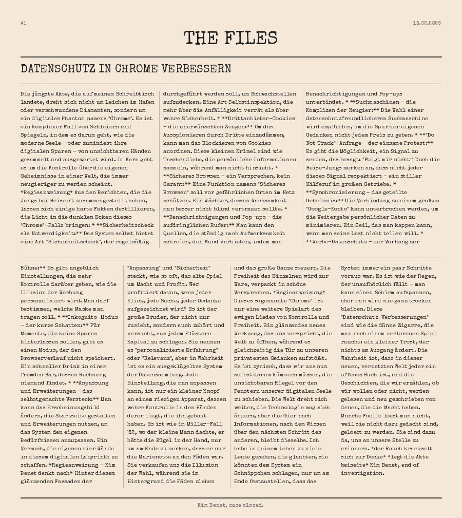 Datenschutz in Chrome verbessern