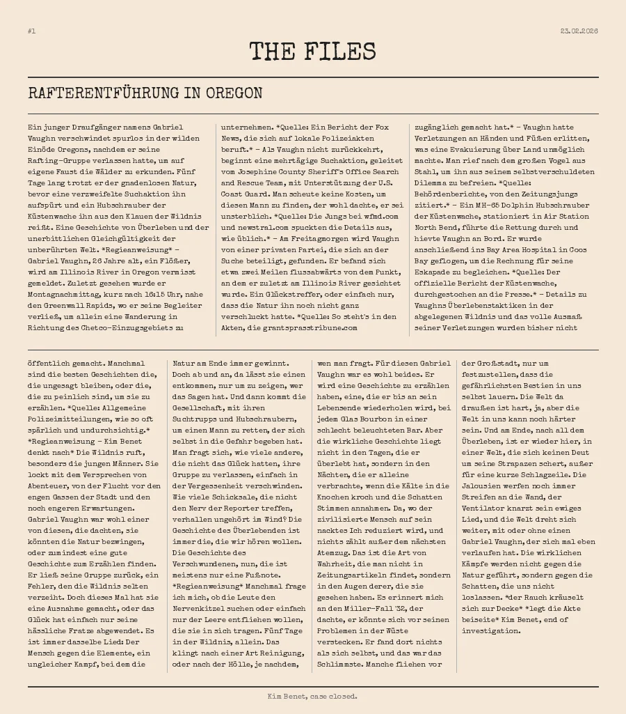 RafterEntführung in Oregon