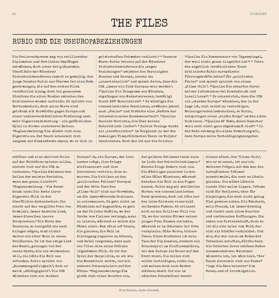 Rubio und die USEuropaBeziehungen