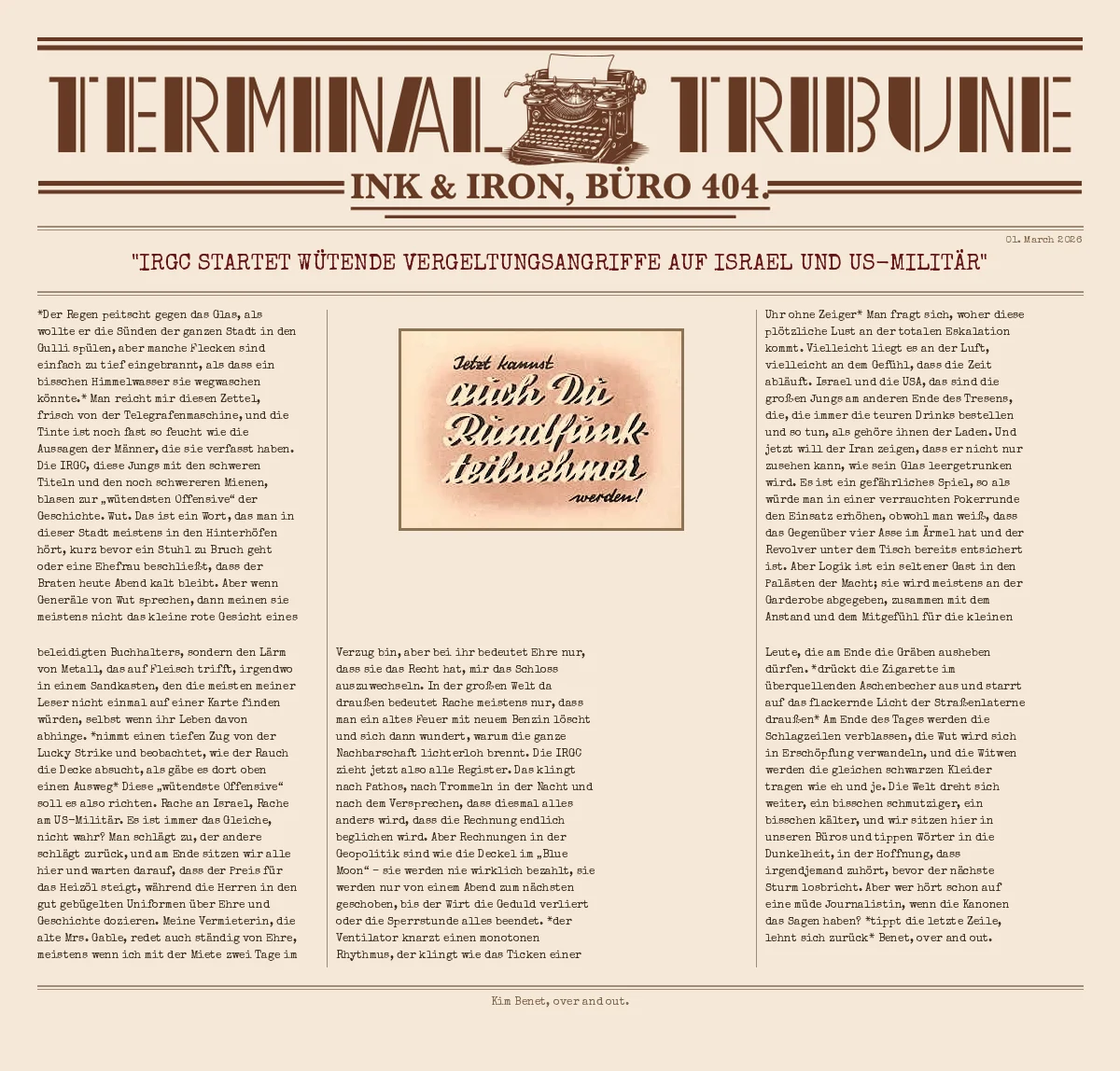 IRGC startet wütende Vergeltungsangriffe auf Israel und US-Militär