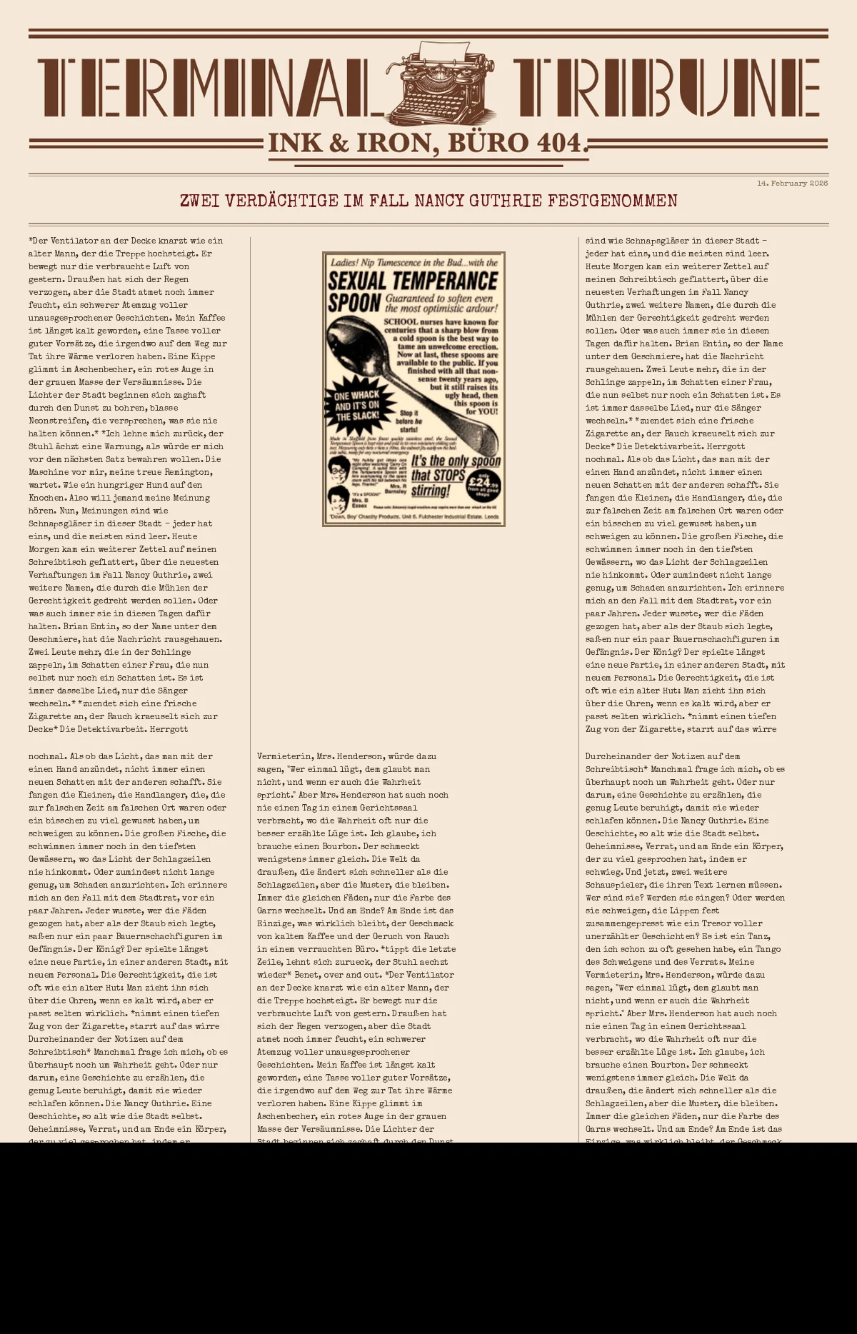 Zwei Verdächtige im Fall Nancy Guthrie festgenommen