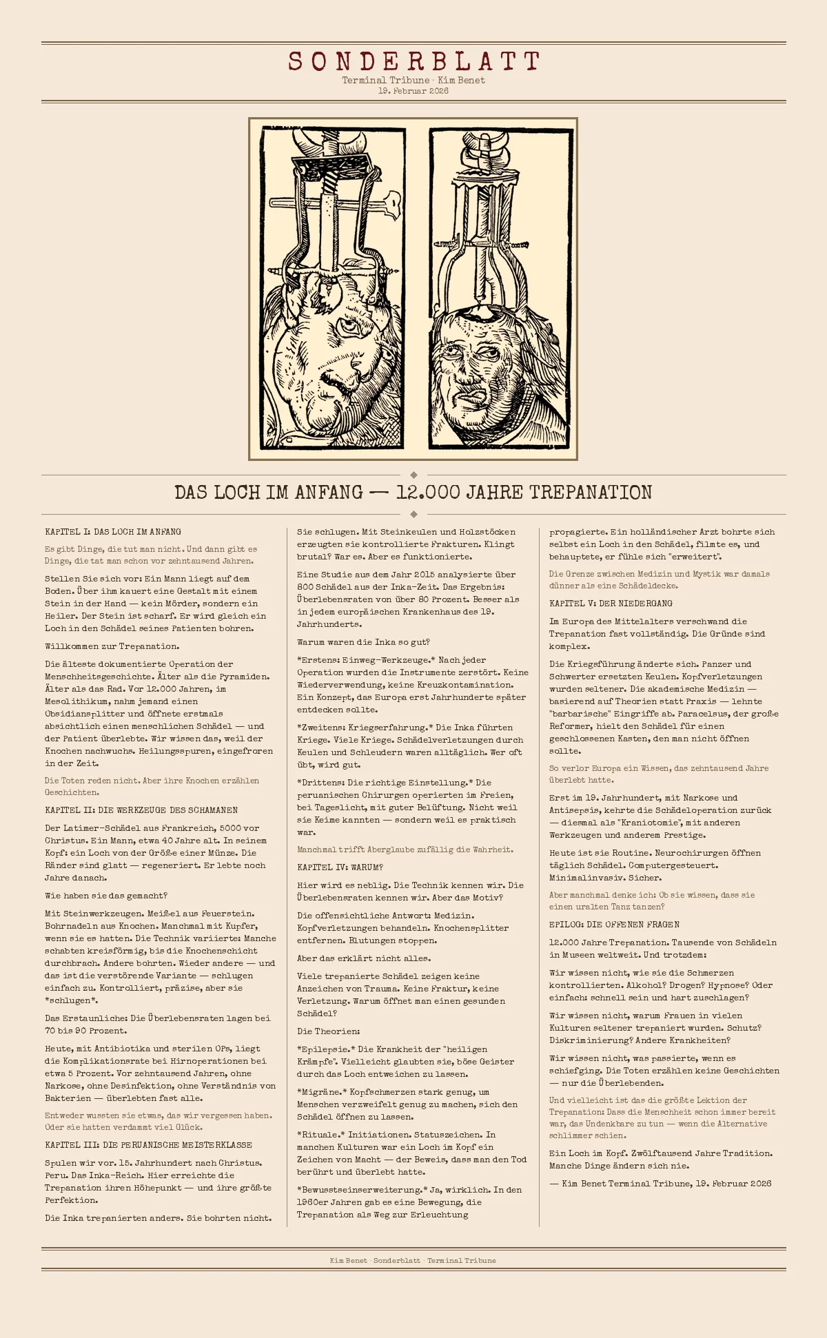 Das Loch im Anfang — 12.000 Jahre Trepanation