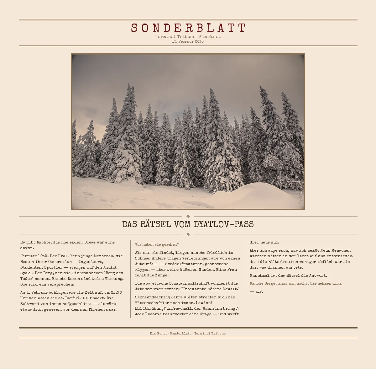 Das Rätsel vom Dyatlov-Pass