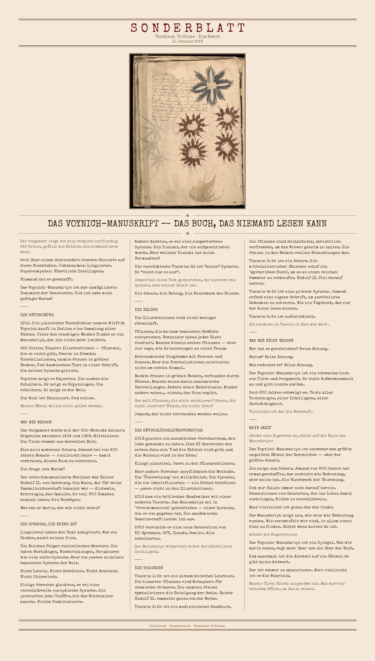 Das Voynich-Manuskript — Das Buch, das niemand lesen kann