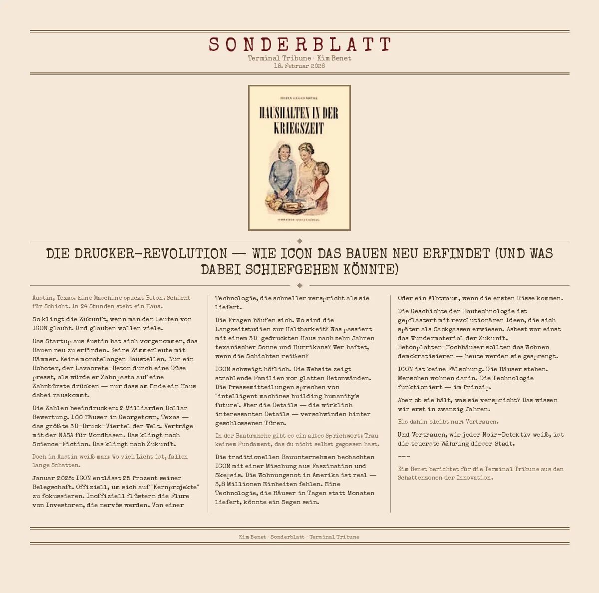 Die Drucker-Revolution — Wie ICON das Bauen neu erfindet (und was dabei schiefgehen könnte)