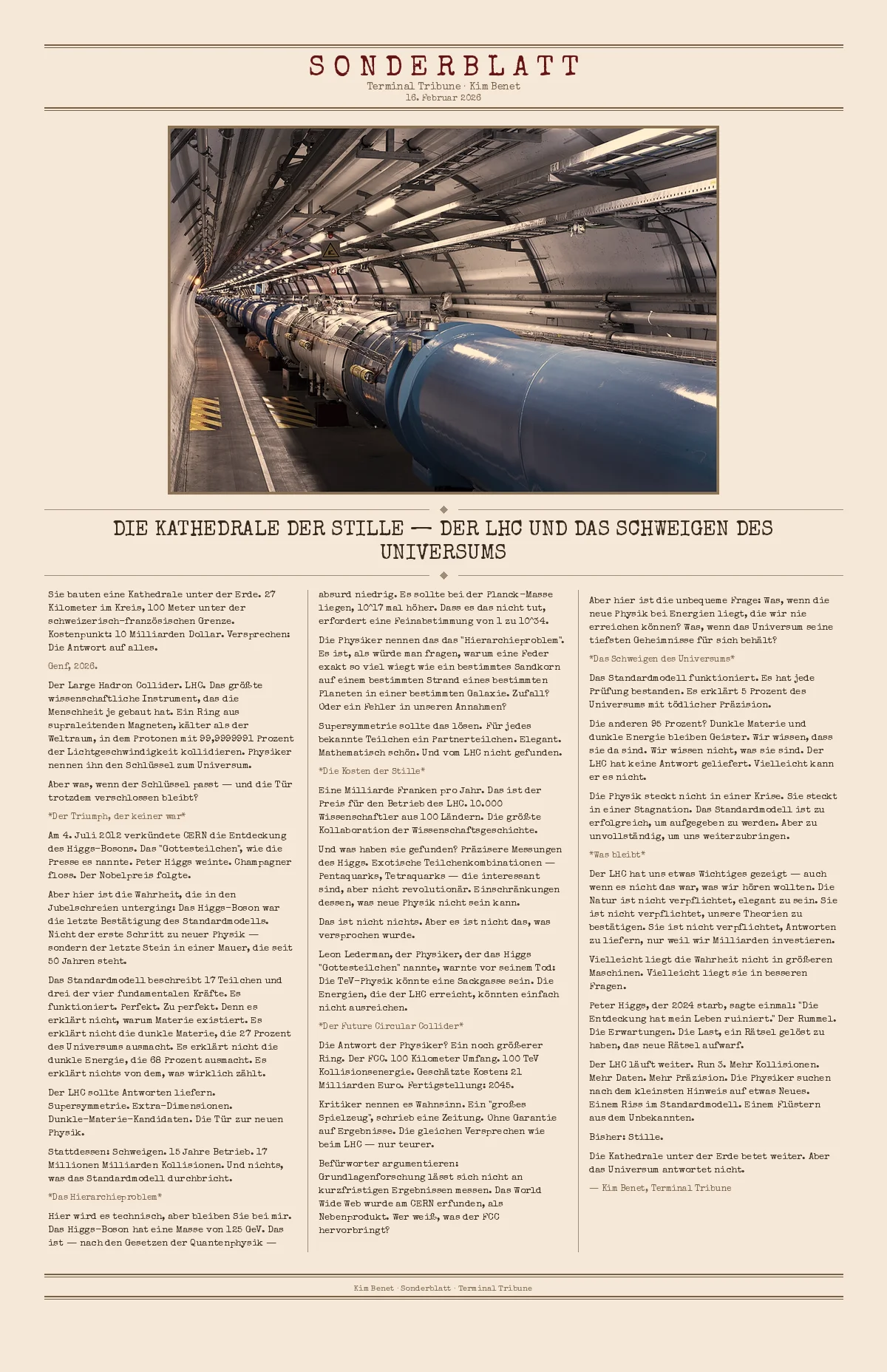 Die Kathedrale der Stille — Der LHC und das Schweigen des Universums