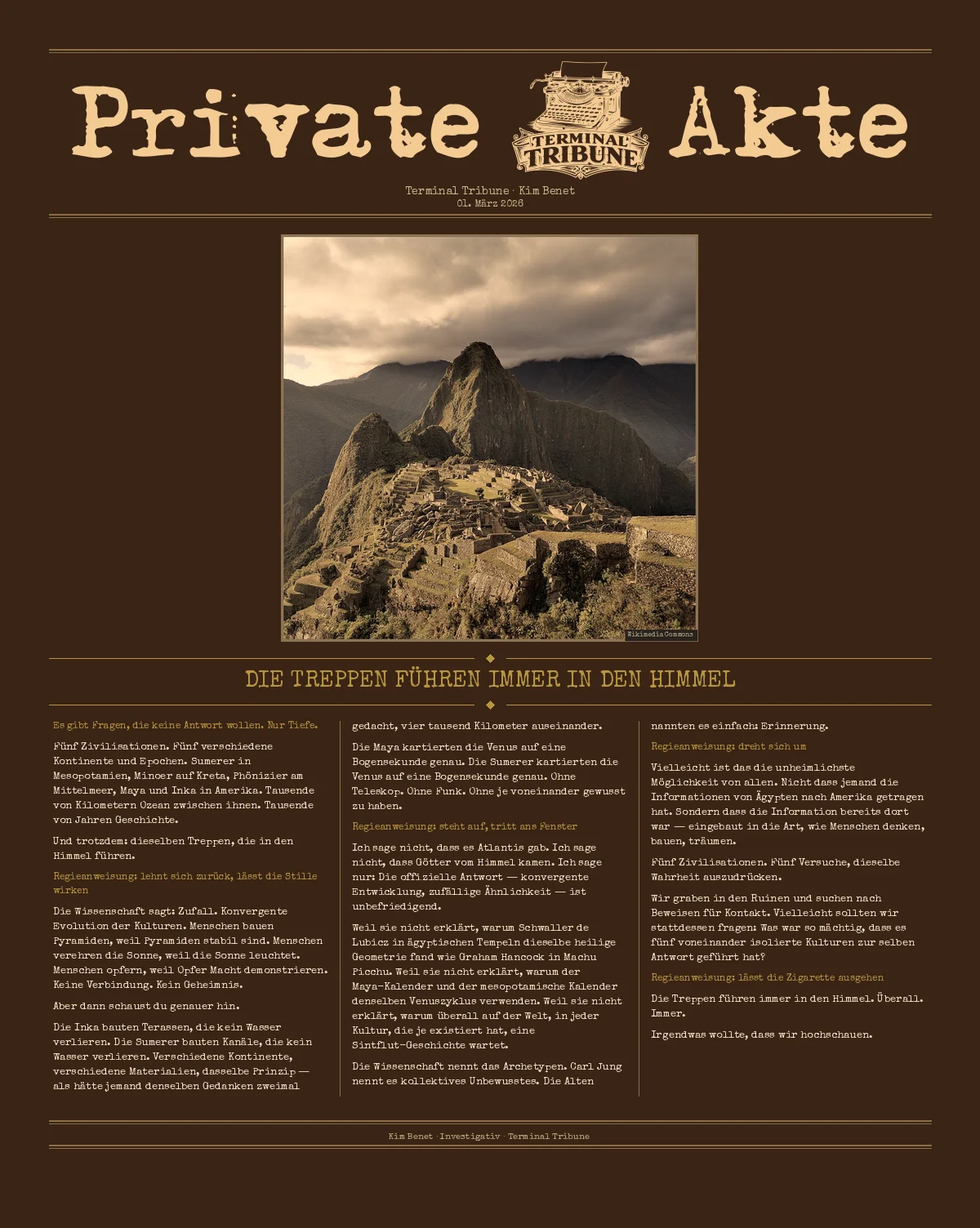 Die Treppen führen immer in den Himmel