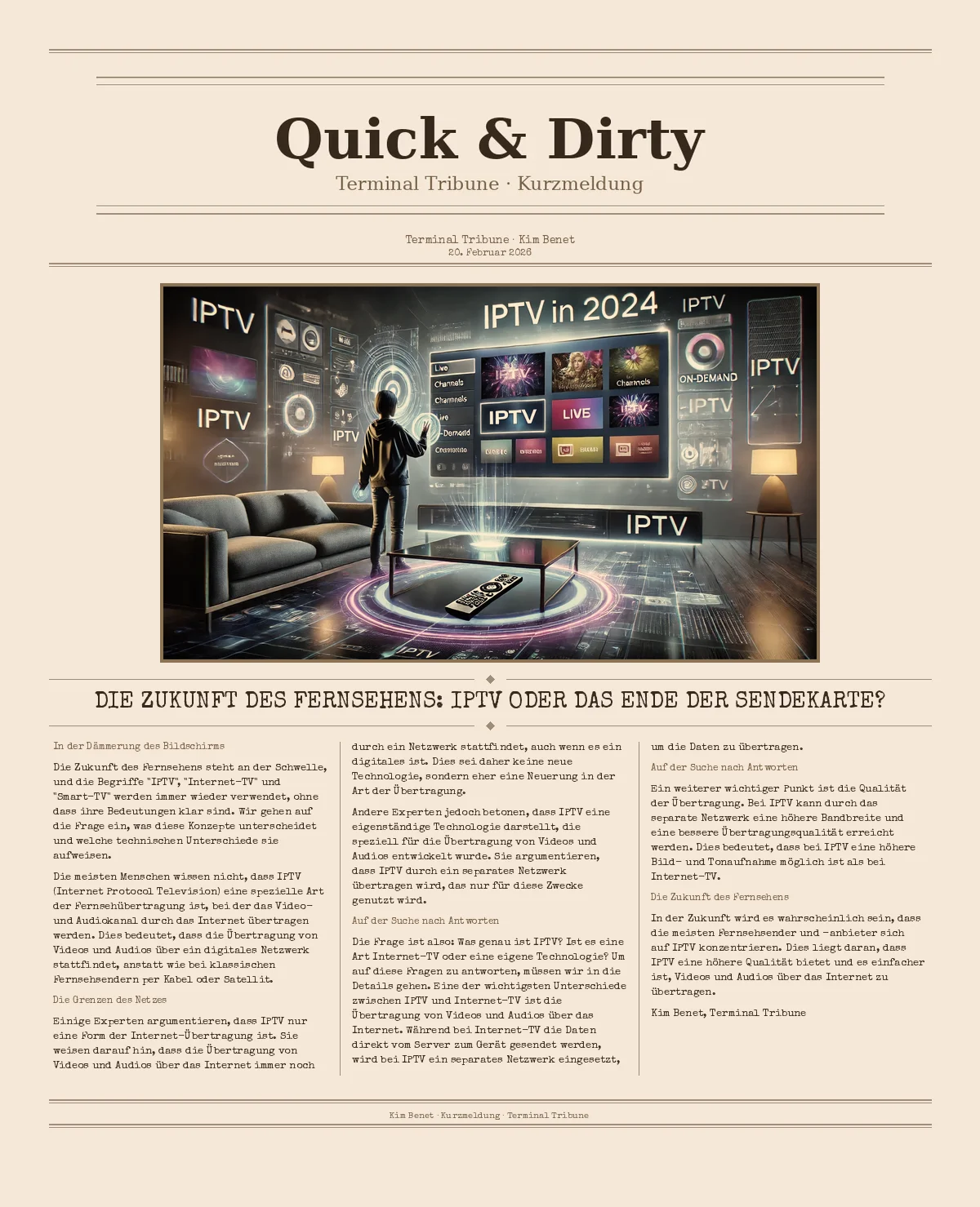 Die Zukunft des Fernsehens: IPTV oder das Ende der Sendekarte?