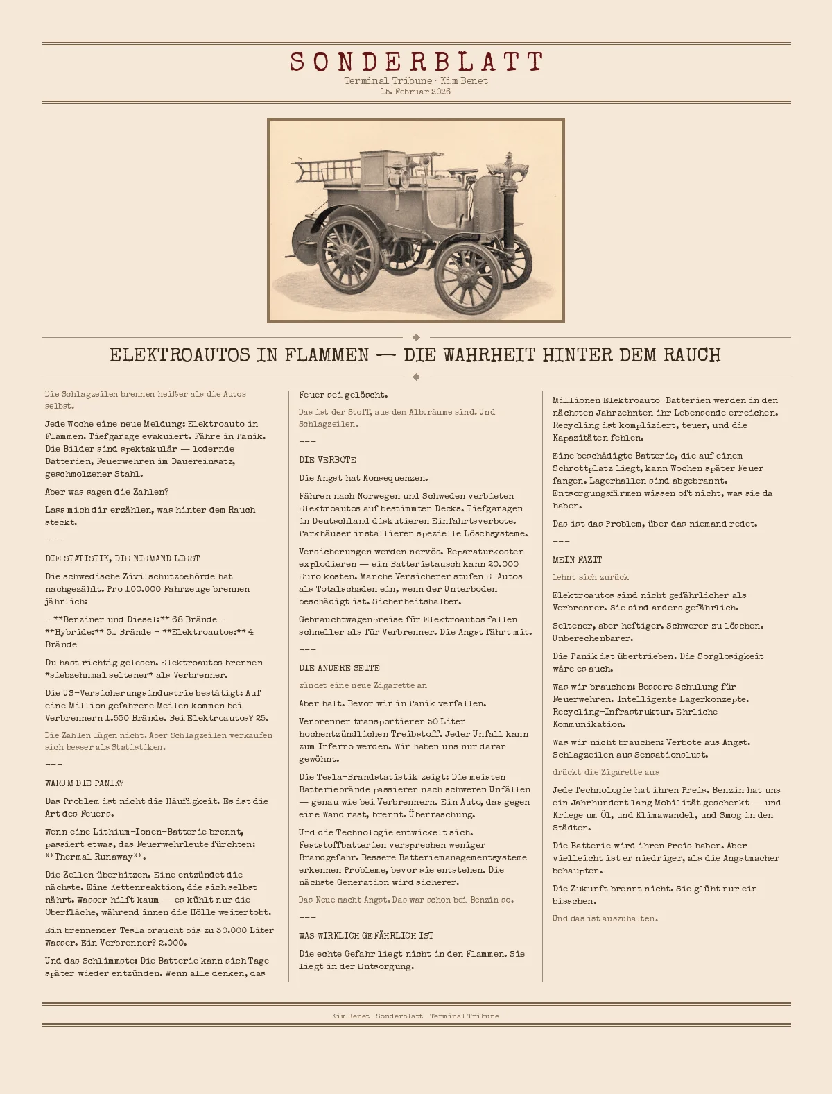 Elektroautos in Flammen — Die Wahrheit hinter dem Rauch