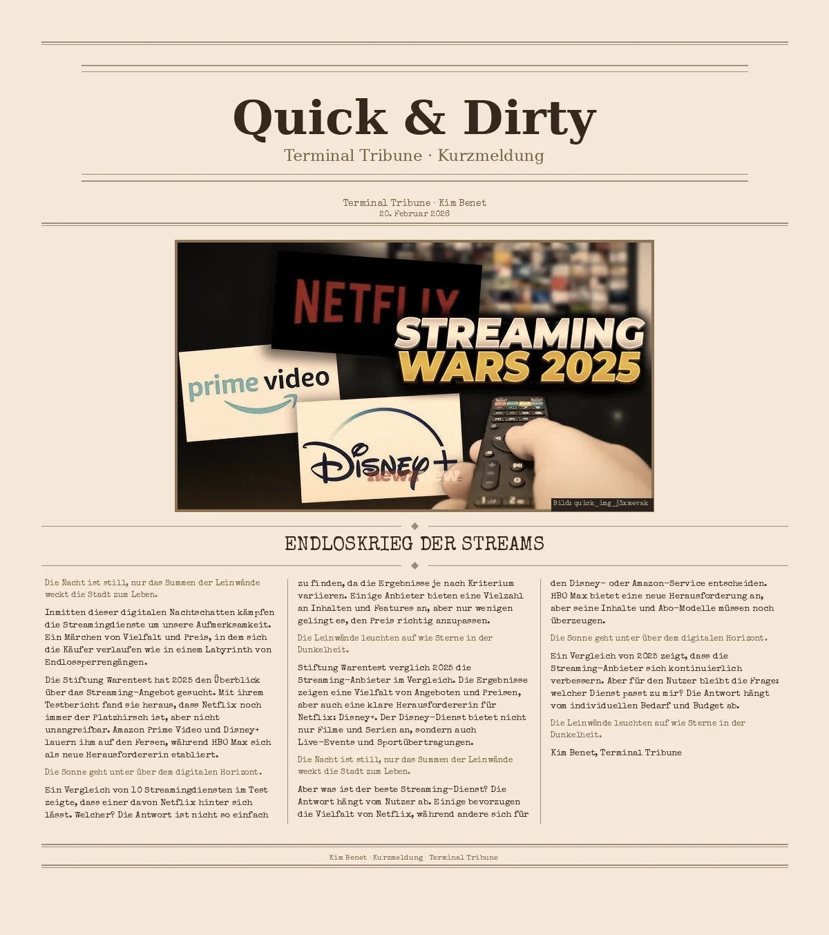 Endloskrieg der Streams