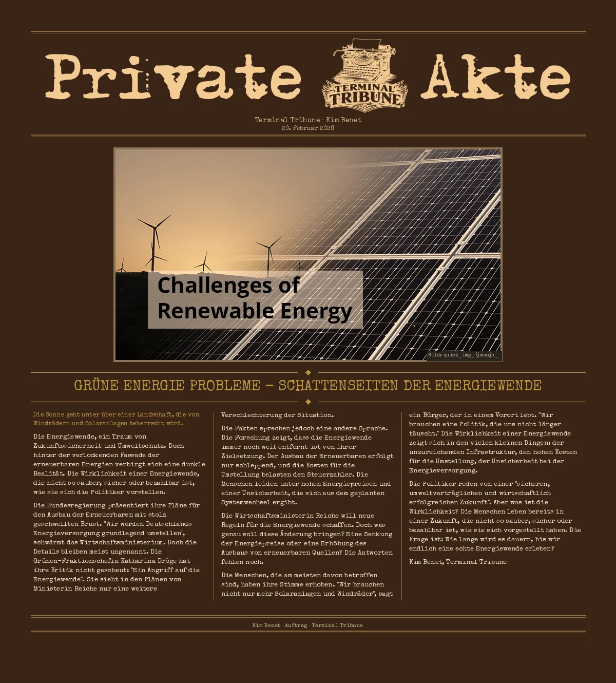 Grüne Energie Probleme - Schattenseiten der Energiewende