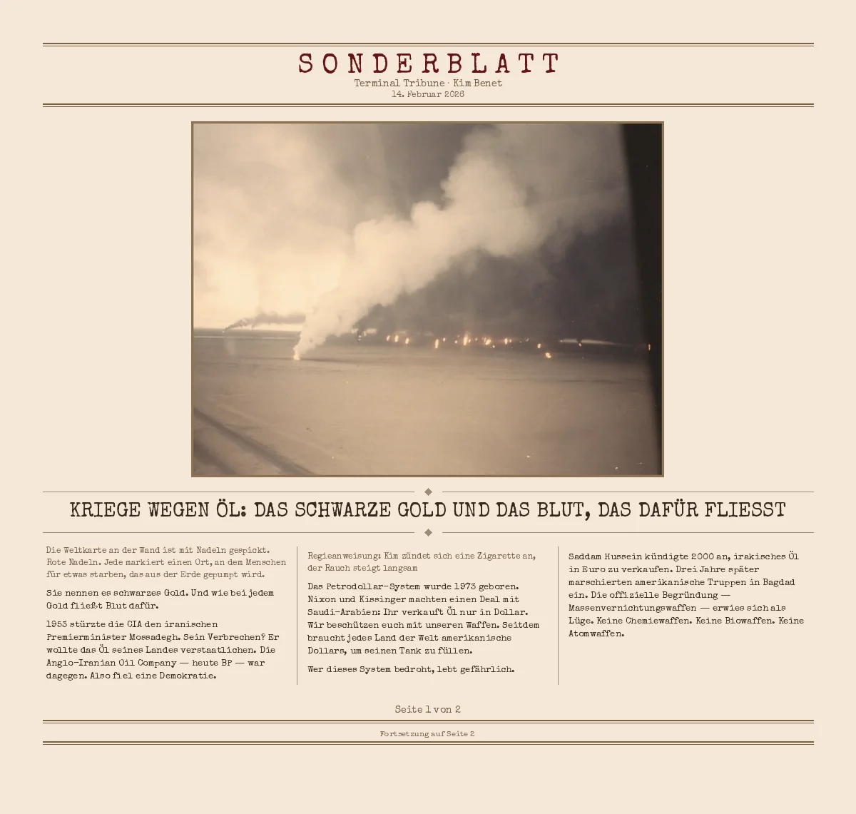 Kriege wegen Öl: Das schwarze Gold und das Blut, das dafür fließt