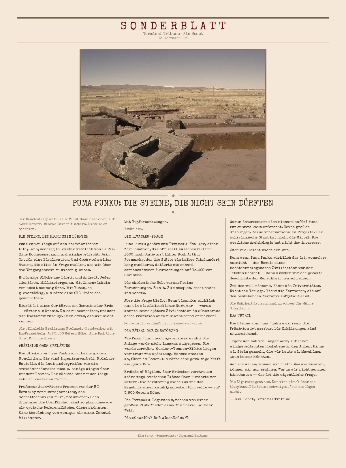 Puma Punku: Die Steine, die nicht sein dürften