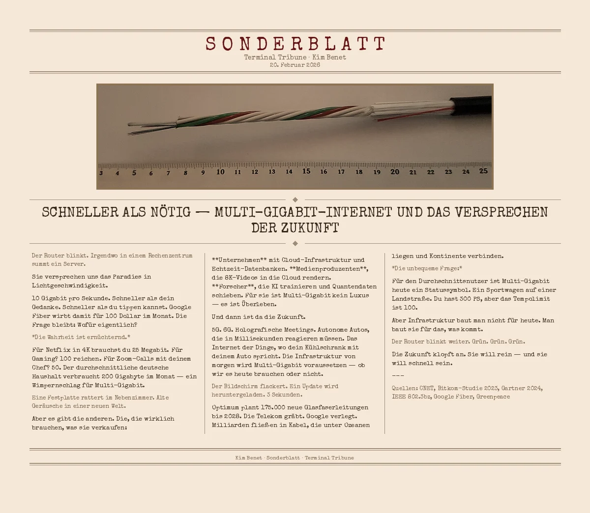 Schneller als nötig — Multi-Gigabit-Internet und das Versprechen der Zukunft