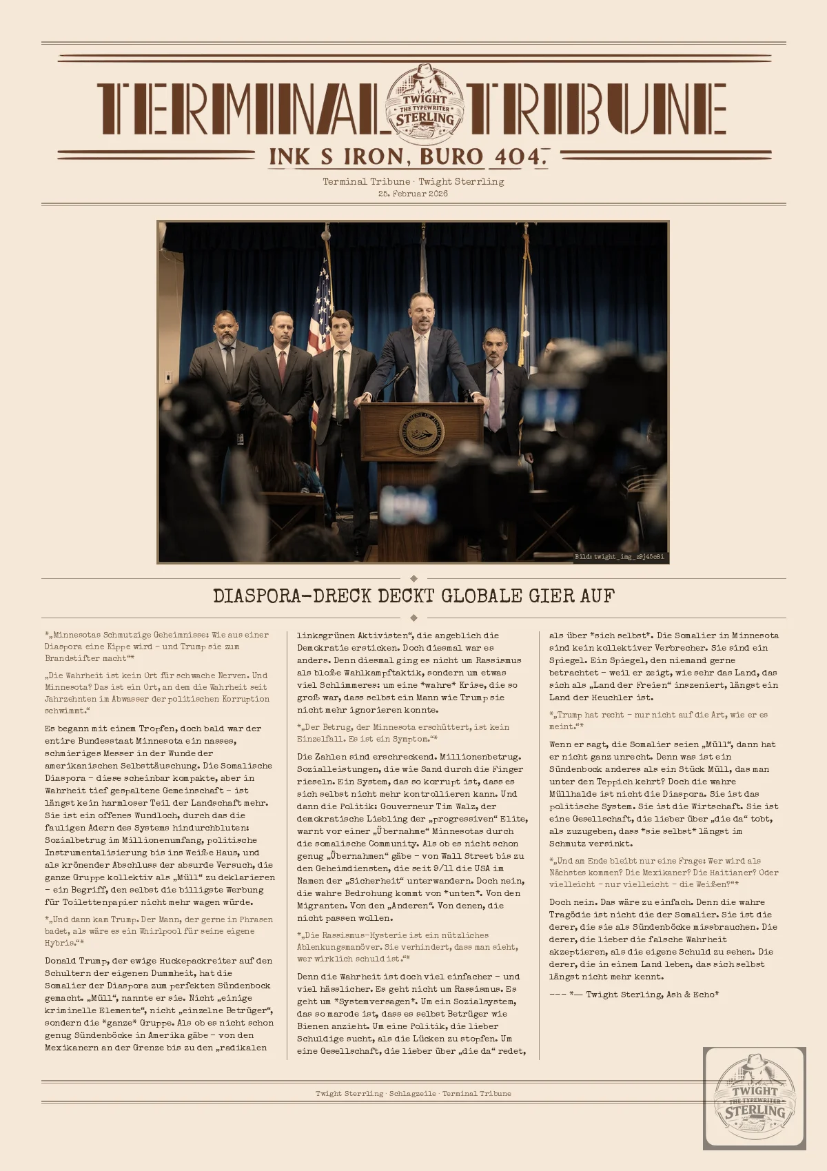 Diaspora-Dreck deckt globale Gier auf