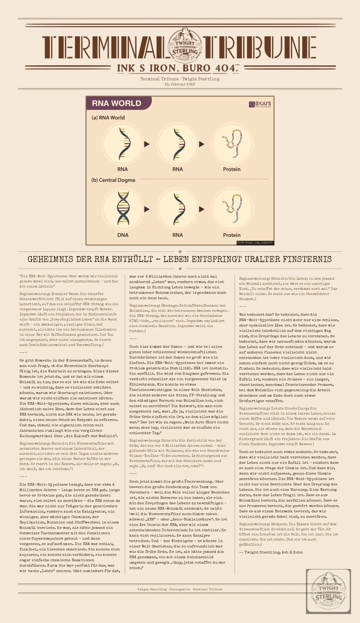 Geheimnis der RNA enthüllt – Leben entspringt uralter Finsternis
