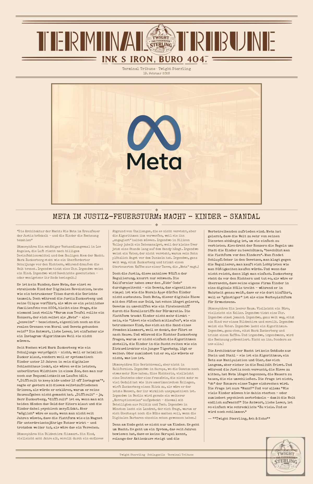 Meta im Justiz-Feuersturm: Macht – Kinder – Skandal