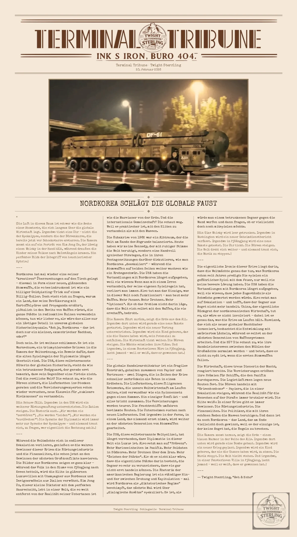 Nordkorea schlägt die globale Faust