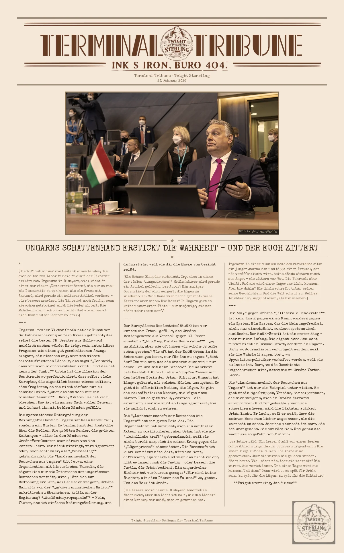 Ungarns Schattenhand erstickt die Wahrheit – und der EuGH zittert